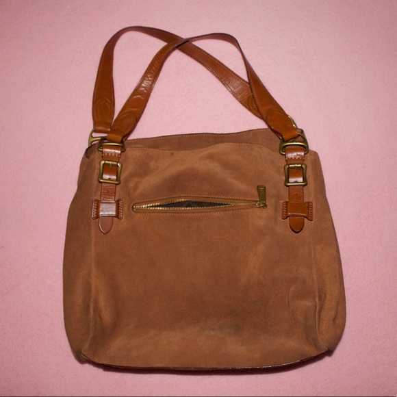 Ralph Lauren Crown Crest Suede Tote - Picture 3 of 7